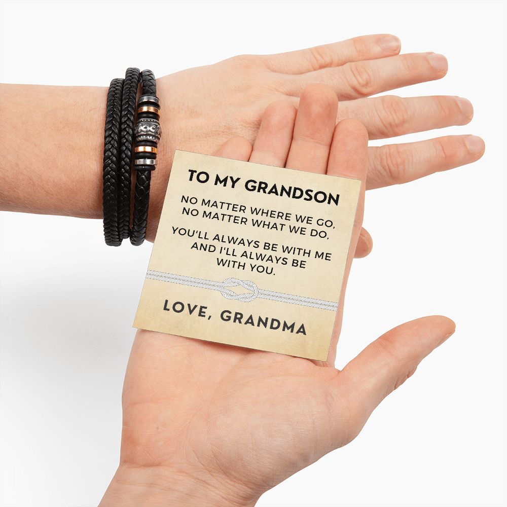 Gift For Grandson From Grandma | Always Leather Bracelet 0869BT1