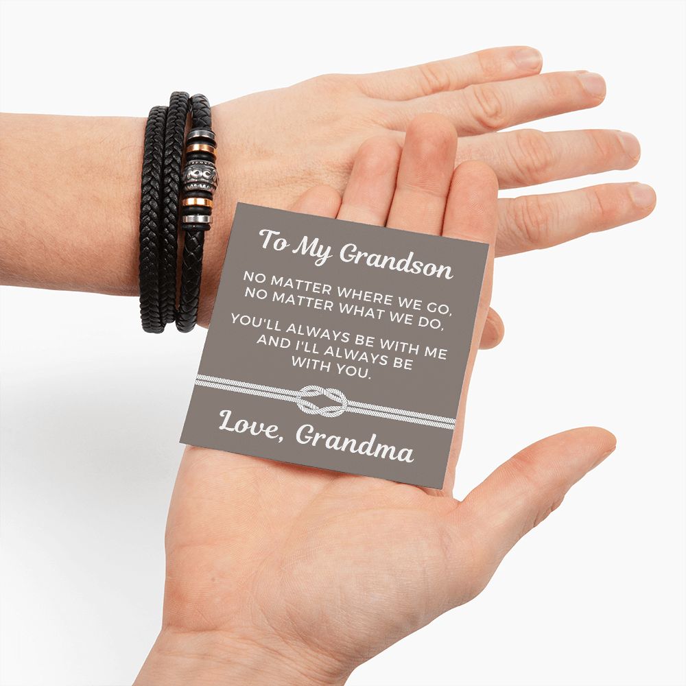 Gift For Grandson From Grandma | Always Leather Bracelet 0869BT4