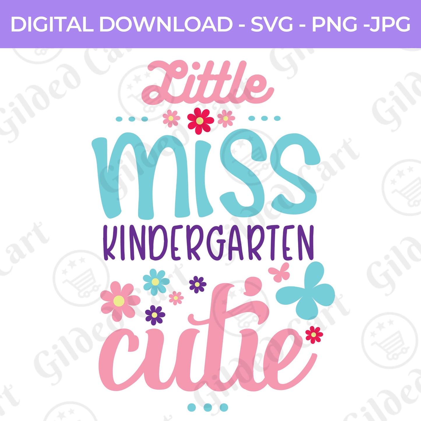 Back To School | Little Ms. Kindergarten SVG, PNG, JPG Teacher School, Digital Download 067