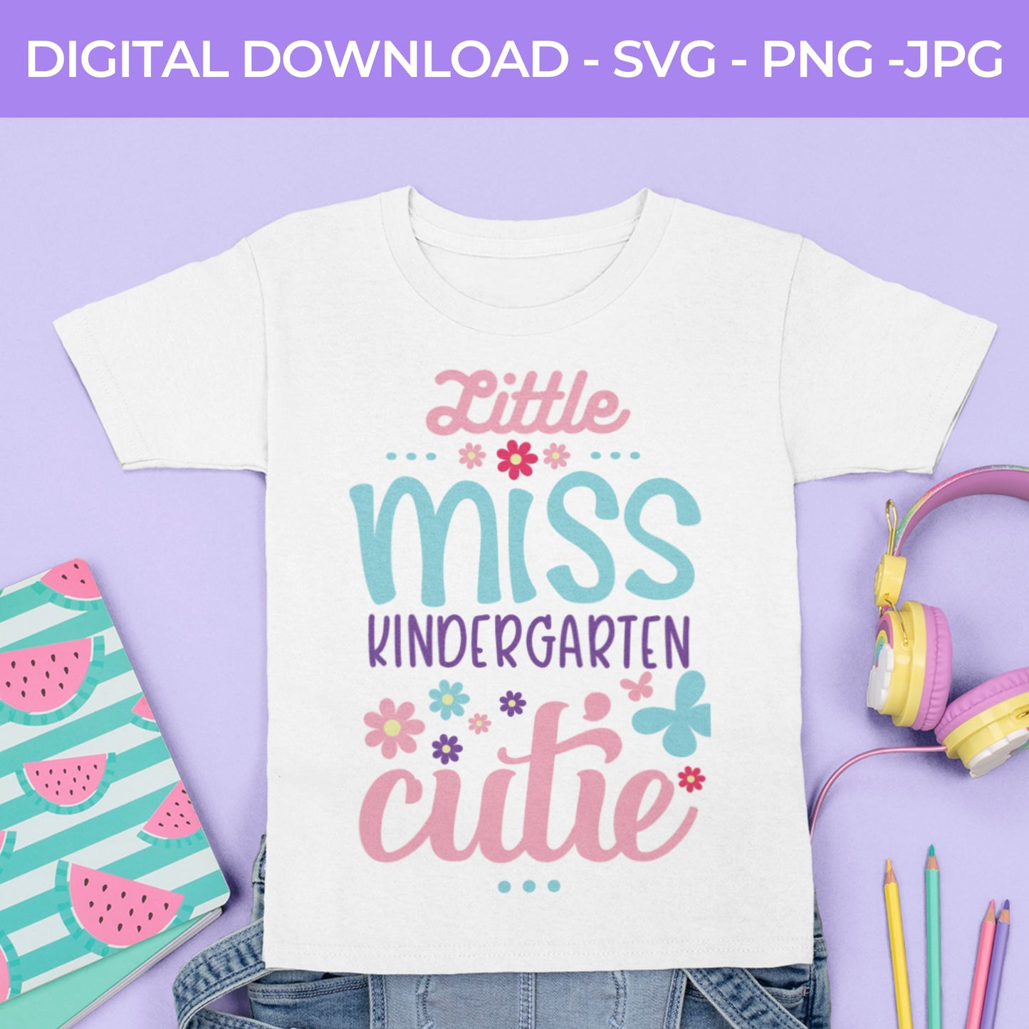 Back To School | Little Ms. Kindergarten SVG, PNG, JPG Teacher School, Digital Download 067