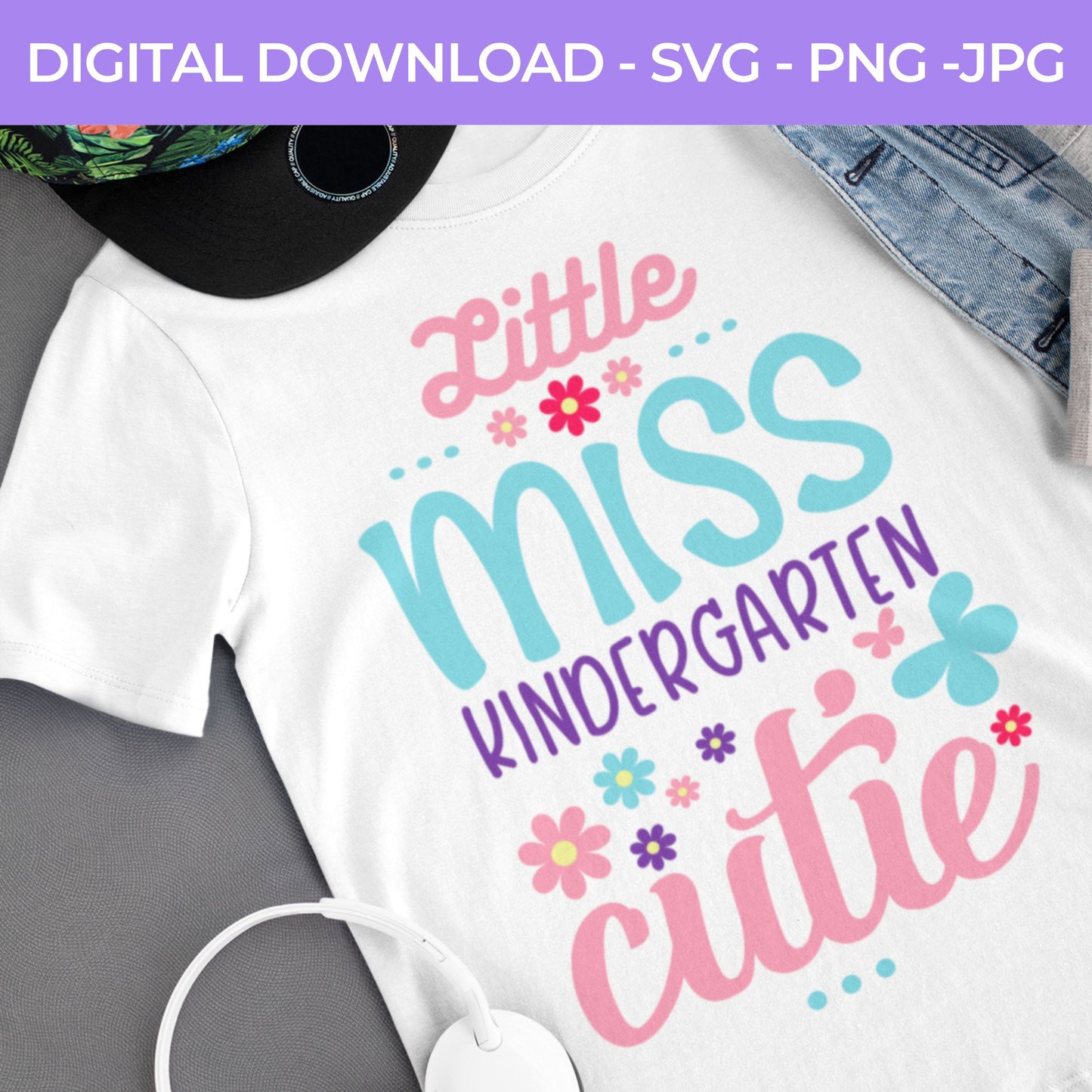 Back To School | Little Ms. Kindergarten SVG, PNG, JPG Teacher School, Digital Download 067