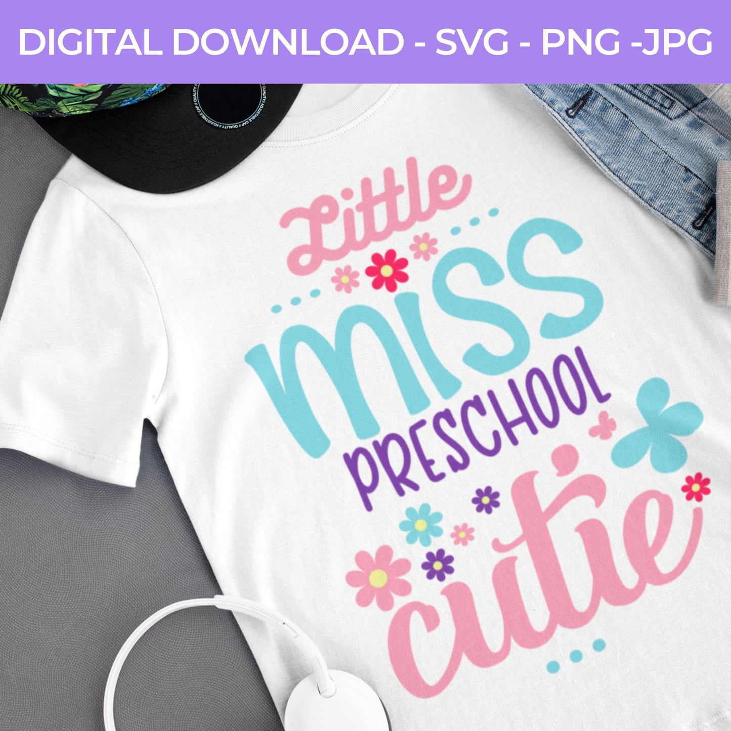 Back To School | Little Ms. Preschool  SVG, PNG, JPG Teacher School, Digital Download 068