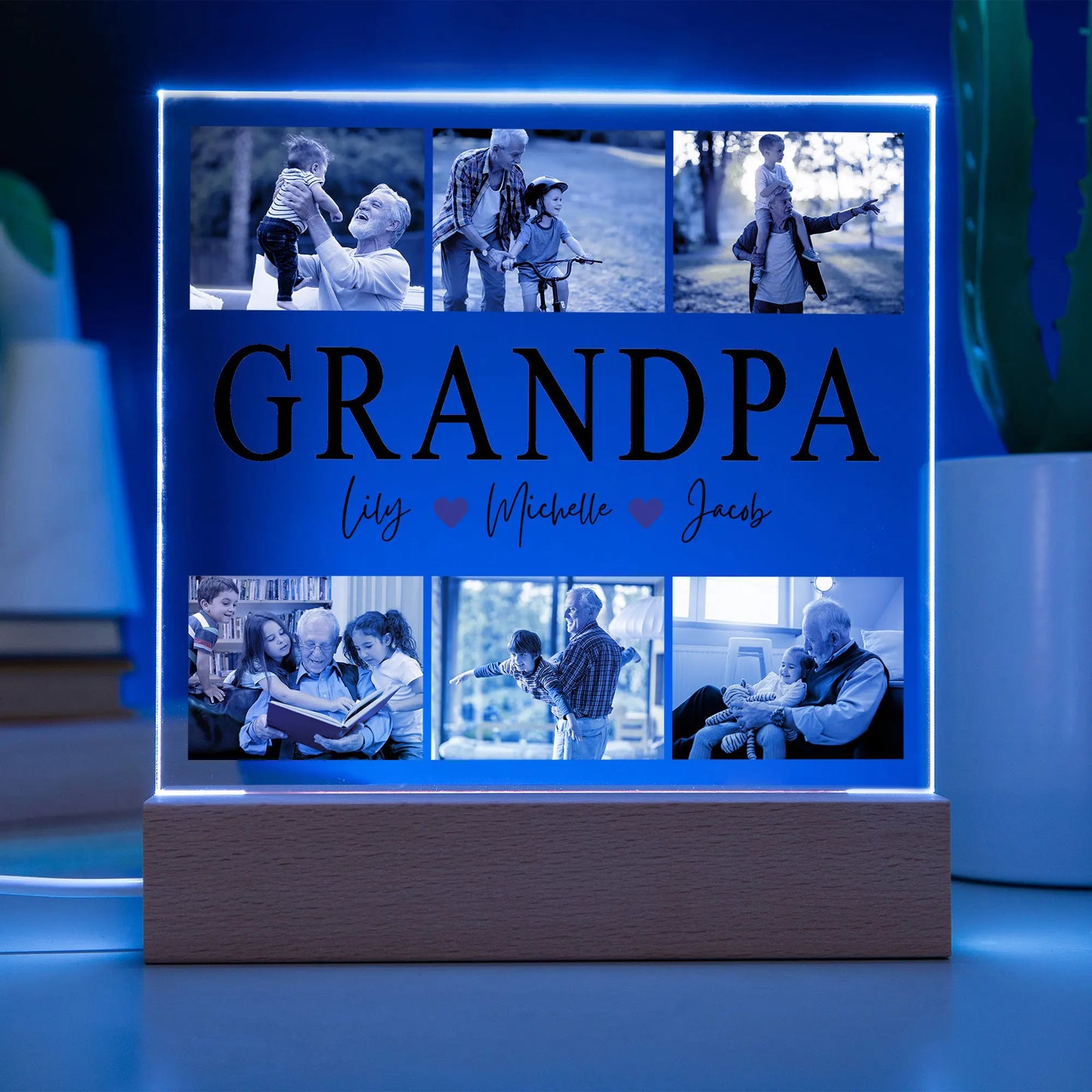 Personalized Gift For Dad| Custom Photo Collage Name and Image Upload Acrylic Plaque SA-01