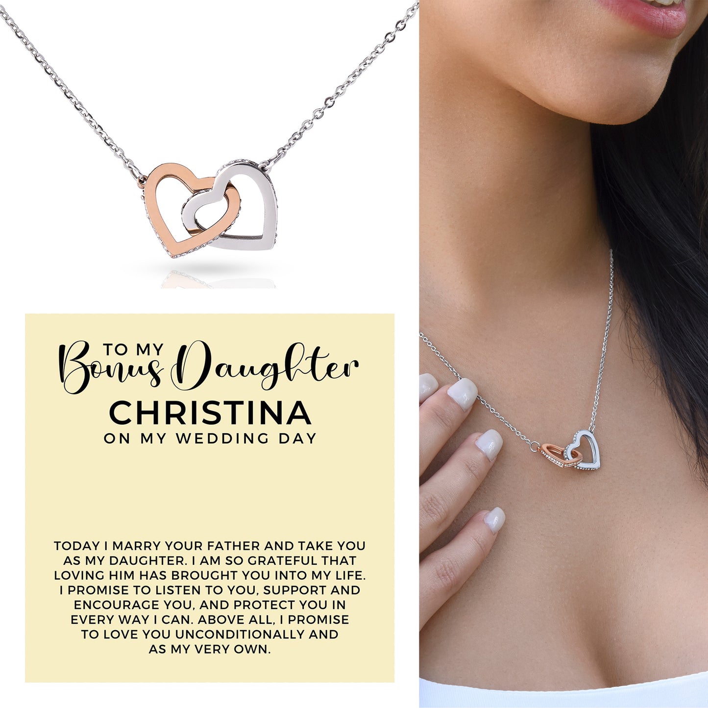 Customized Stepdaughter Wedding Gift | Promise Necklace P-0551H