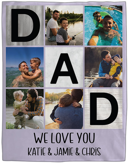 Mom Dad Custom Photo Upload Blanket