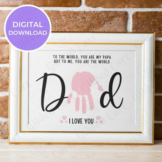 Printable Handprint Art |Father's Day Birthday Digital Download Gift for Dad Pap 046