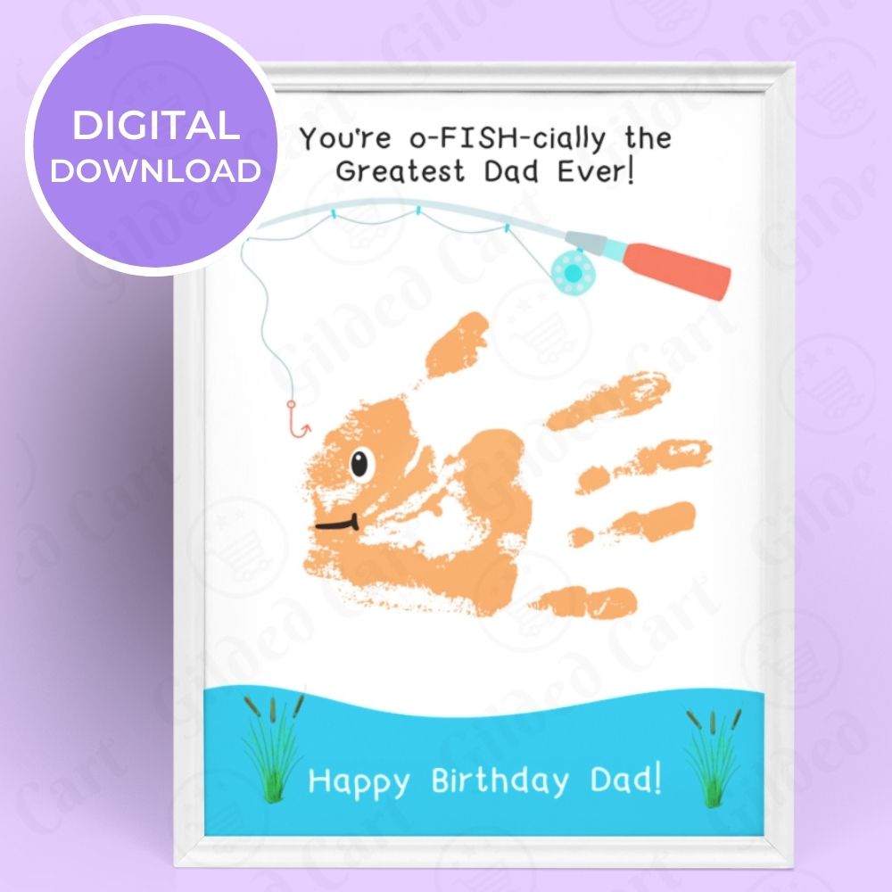 Printable Handprint Art |Birthday Digital Download Gift for Dad 018