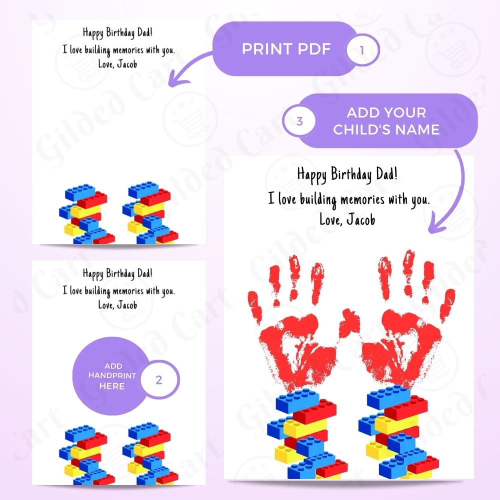 Printable Handprint Art |Birthday Digital Download Gift for Dad 022