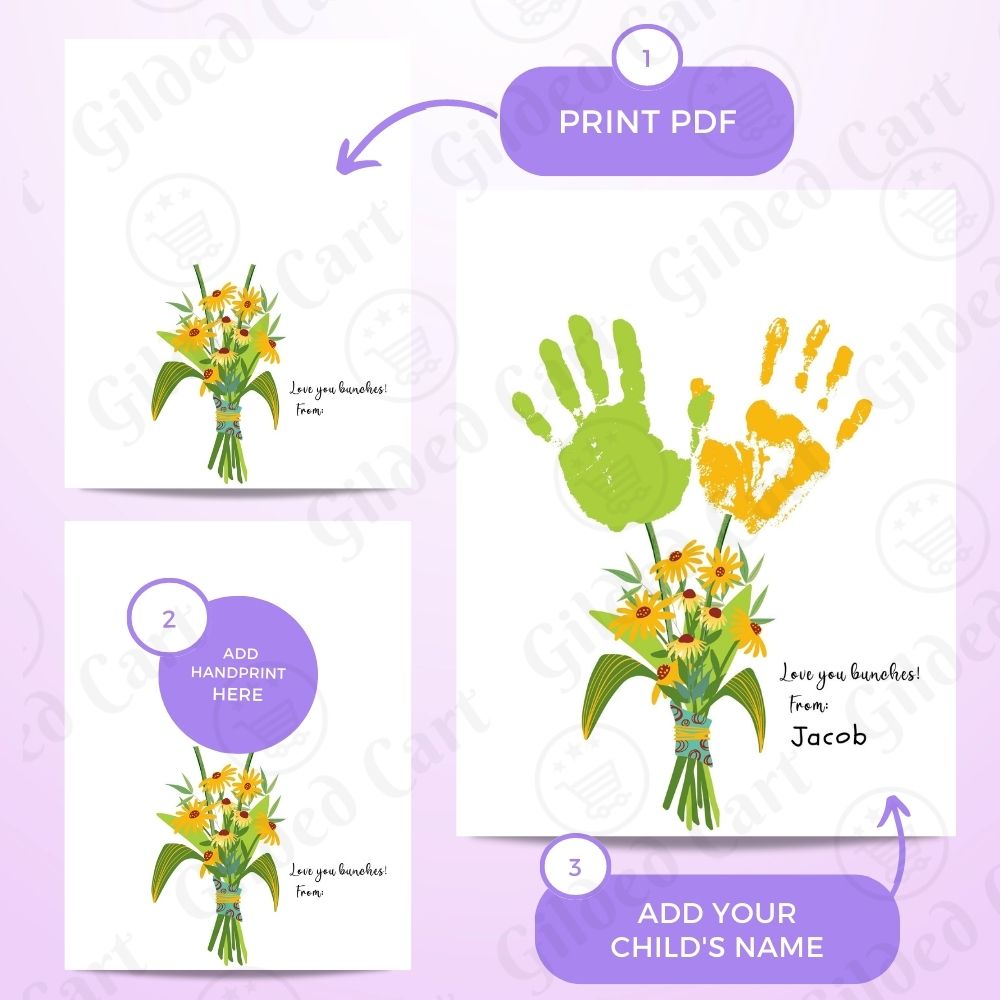 Printable Handprint Art | Mother's Day Birthday Digital Download Gift for Mom, Grandma, Nana, Gigi, Auntie 012