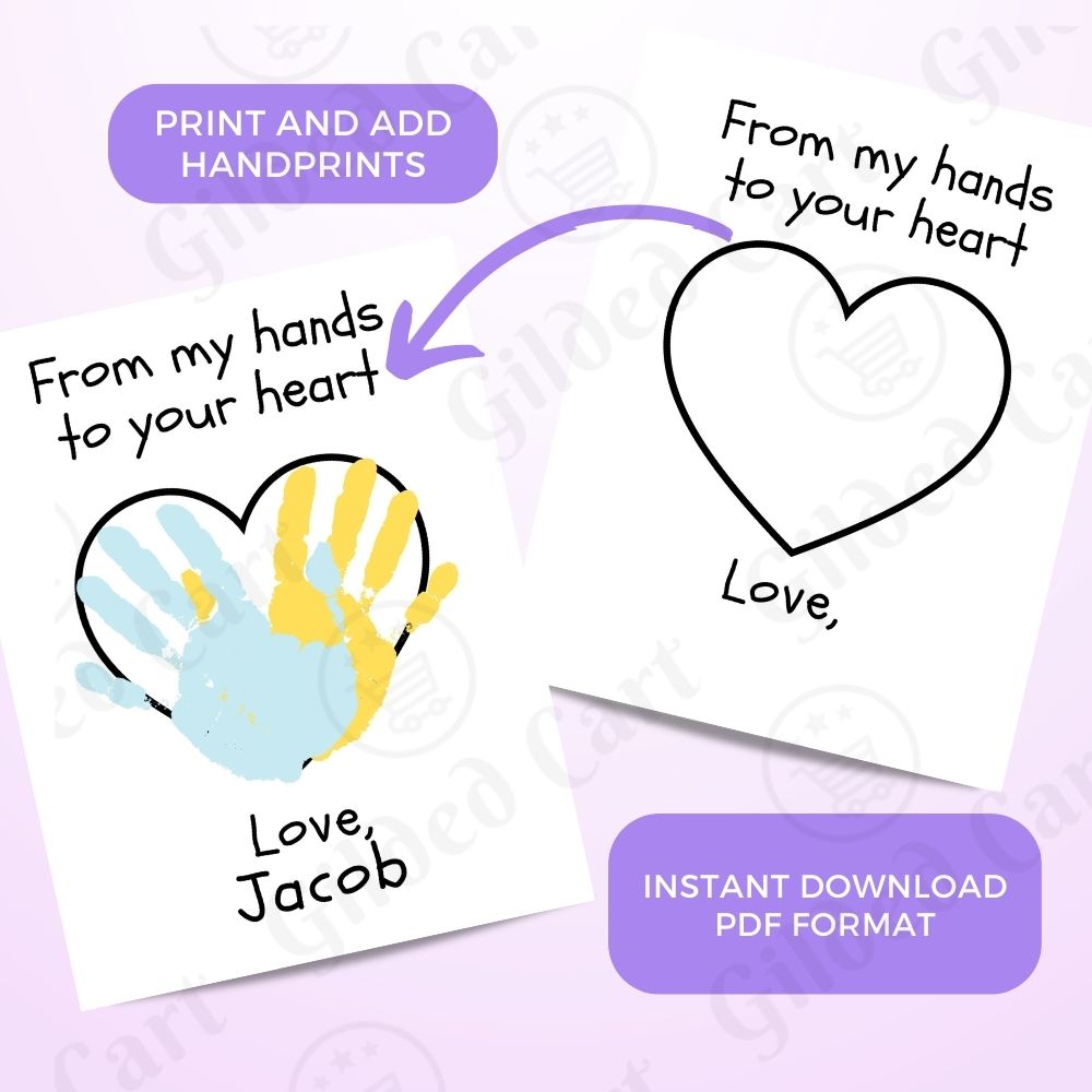 Printable Handprint Art | Mother's Day Birthday Digital Download Gift for Mom, Grandma, Nana, Gigi, Auntie 13