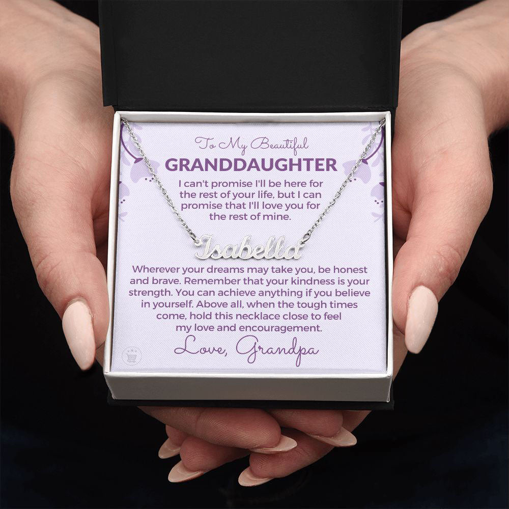 Personalized Granddaughter Gift From Grandpa  | My Promise Name Necklace 0690NNT7