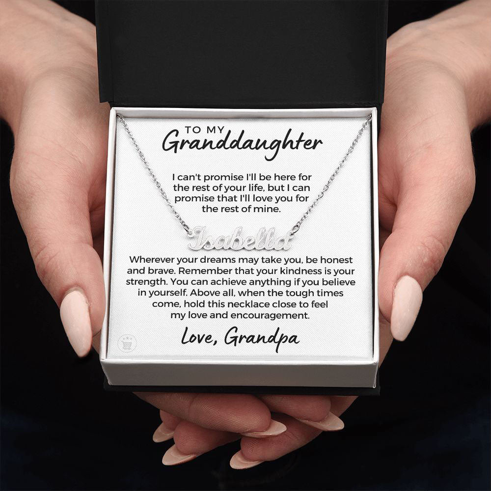 Personalized Granddaughter Gift From Grandpa  | My Promise Name Necklace 0690NNT20