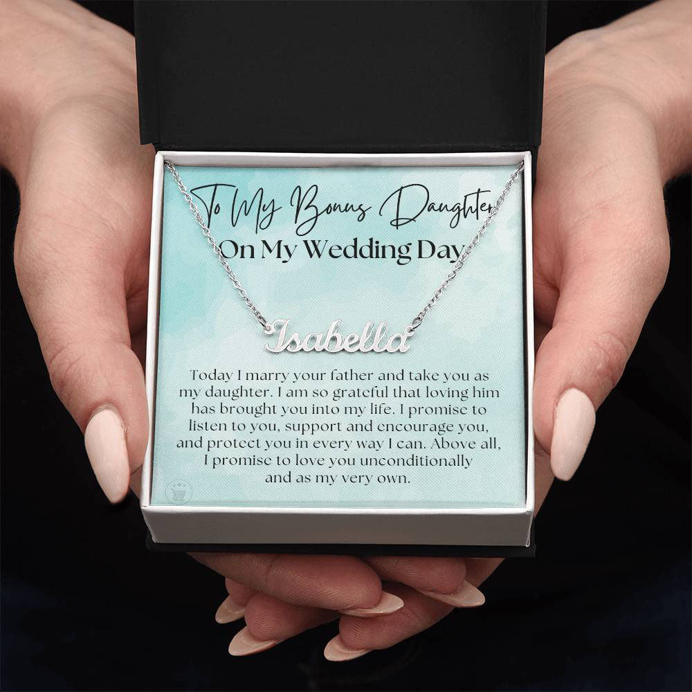 Personalized Stepdaughter Wedding Gift | Promise Name Necklace 0551NNT11