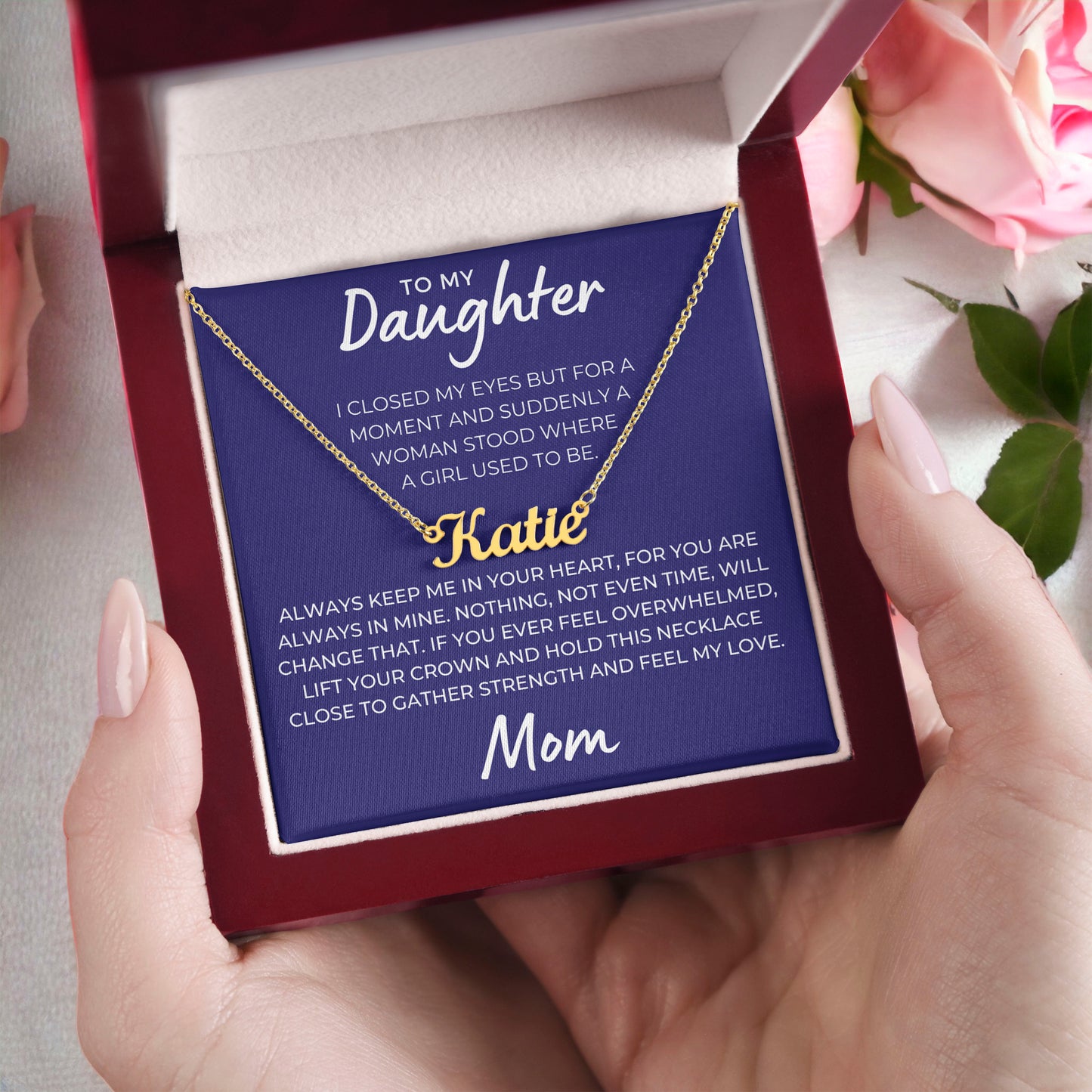 Personalized Daughter Gift From Mom | Keep Me Name Necklace 0580NNT10