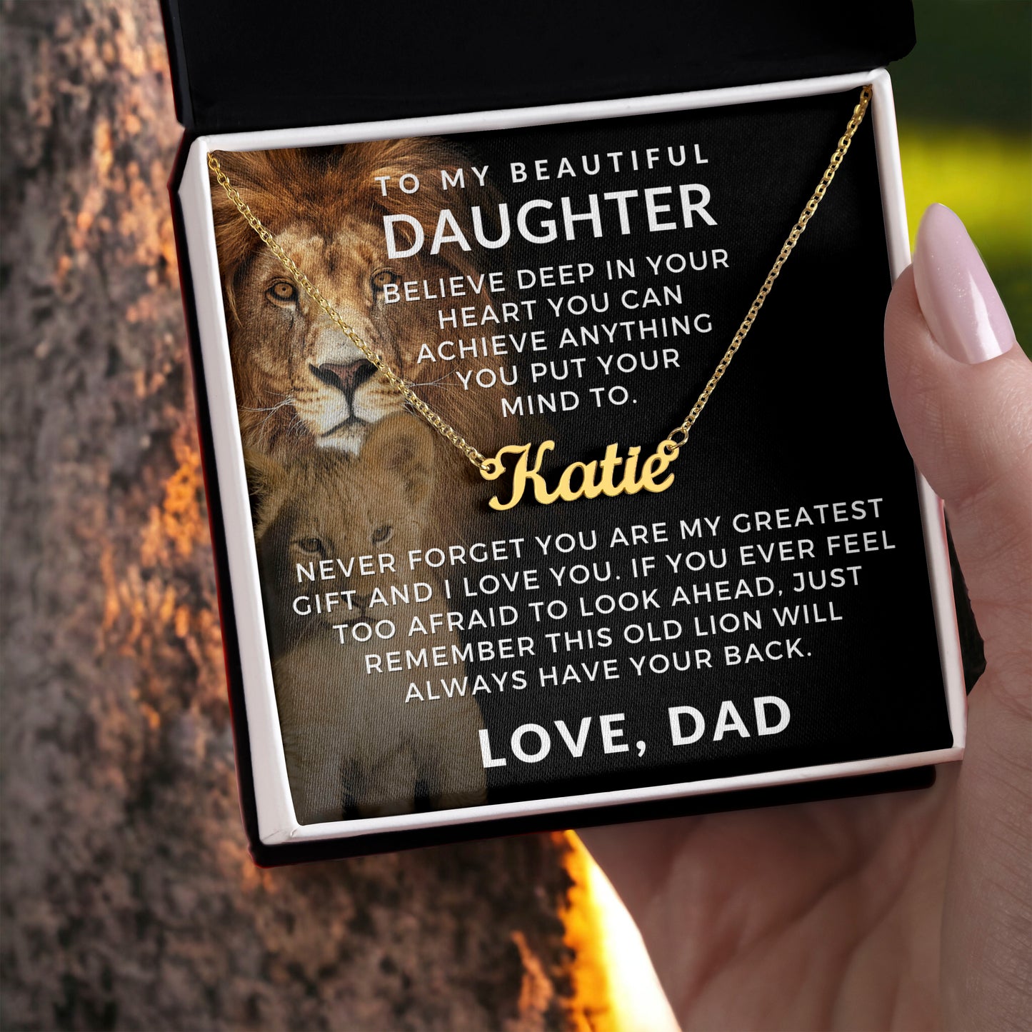 Personalized Daughter Gift From Dad | Greatest Gift Name Necklace 0705NNT2