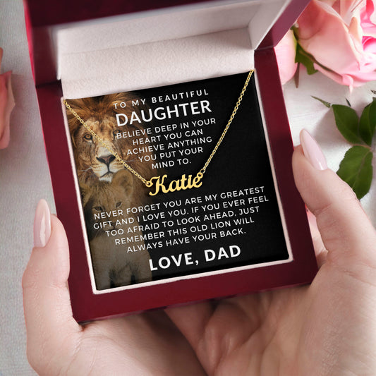 Personalized Daughter Gift From Dad | Greatest Gift Name Necklace 0705NNT2