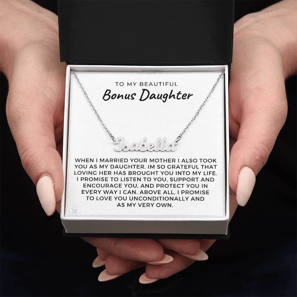 Personalized Stepdaughter Wedding Gift | Promise Name Necklace 0717NNT1