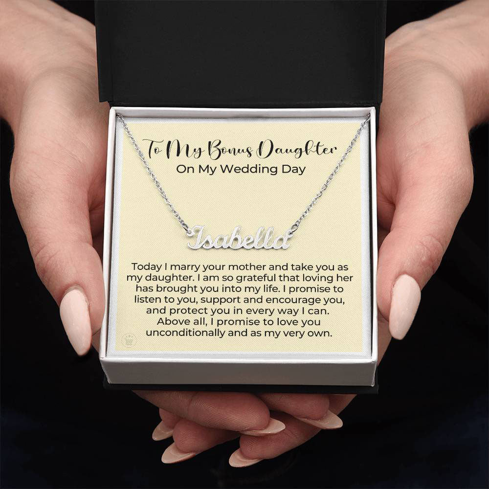 Personalized Stepdaughter Wedding Gift | Promise Name Necklace 0551NNT12