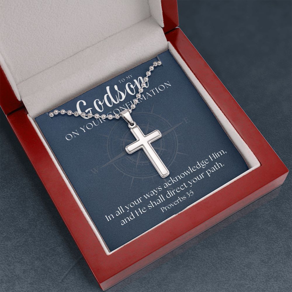 Confirmation Gift For Boy | Your Path Cross Necklace 0798CN