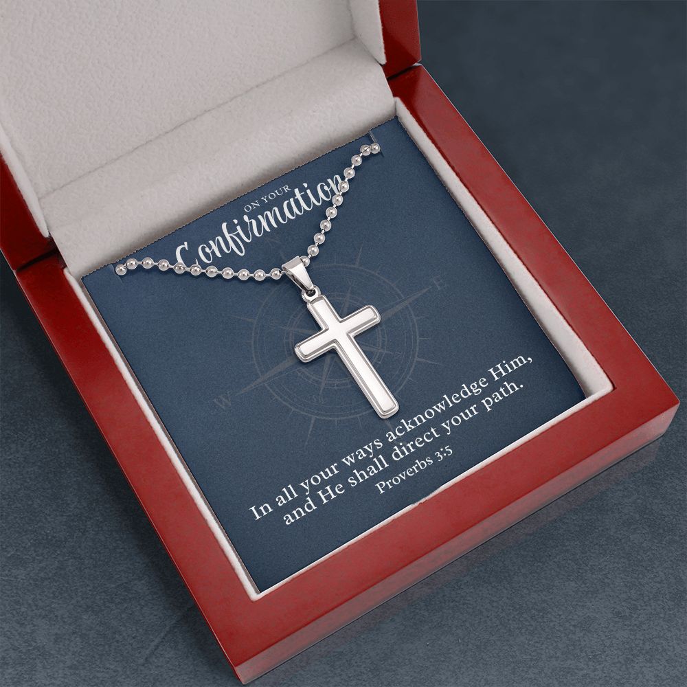 Confirmation Gift For Boy | Your Path Cross Necklace 0797T2CN
