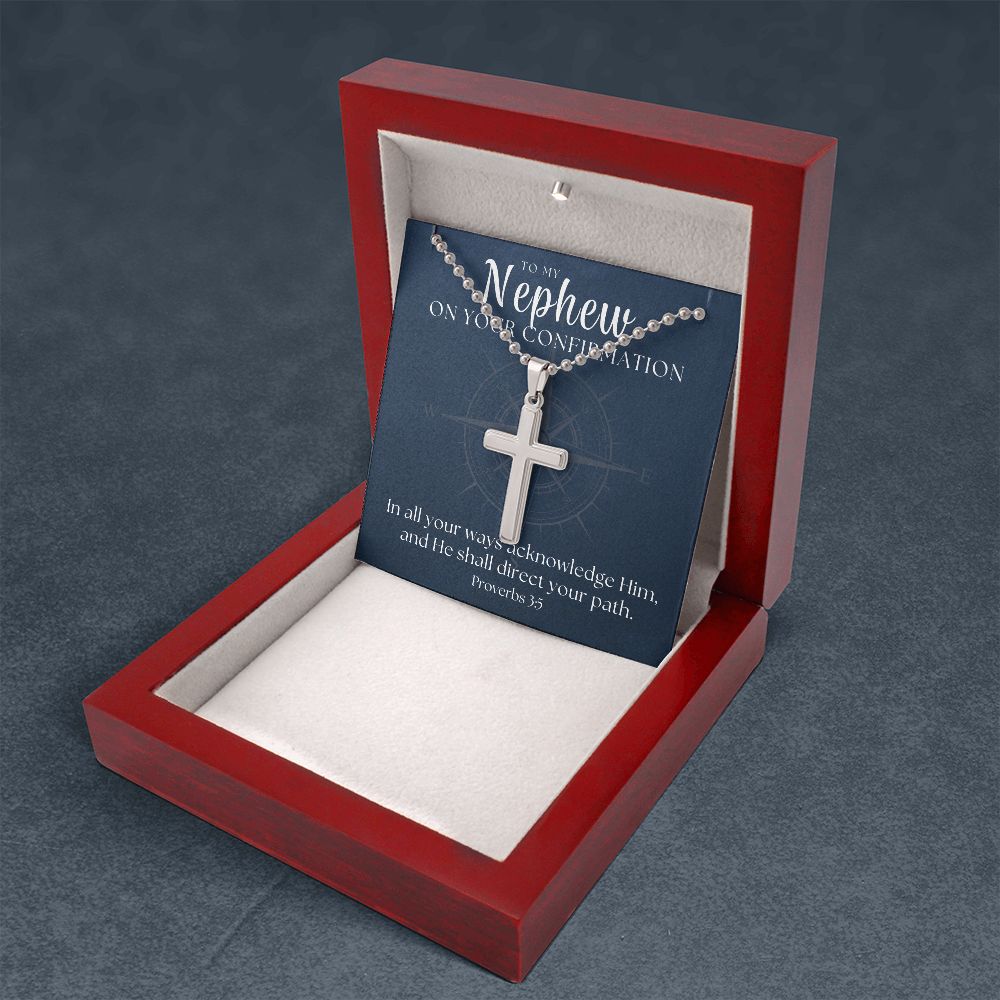 Confirmation Gift For Boy | Your Path Cross Necklace 0801CN