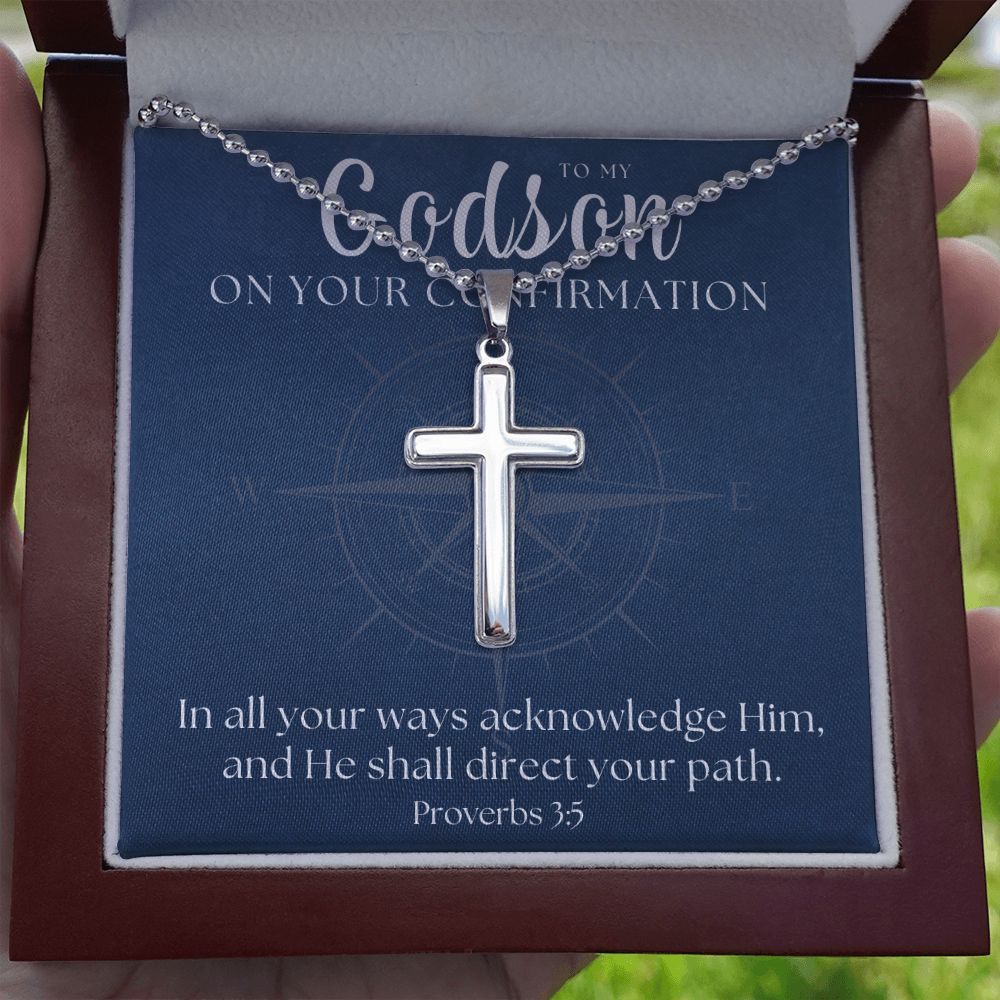 Confirmation Gift For Boy | Your Path Cross Necklace 0798CN