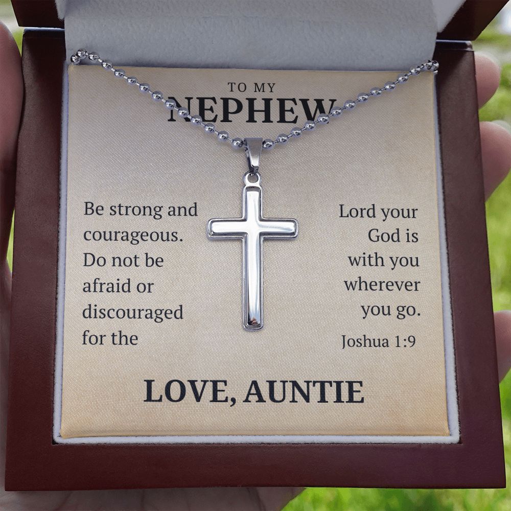 Christian Gift For Him | Be Strong Cross Necklace 0806CN