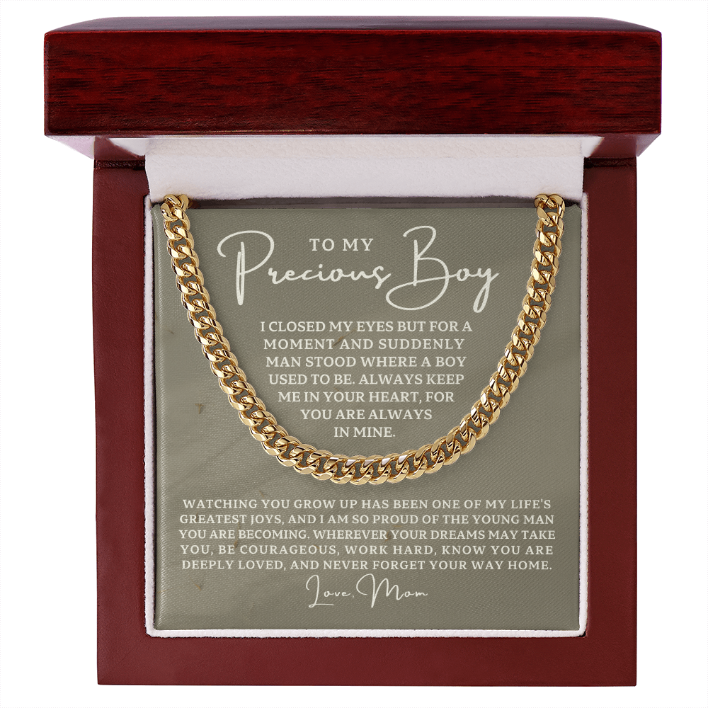 Gift for Adult Son From Mom | Your Way Home Cuban Link Chain 0597T11