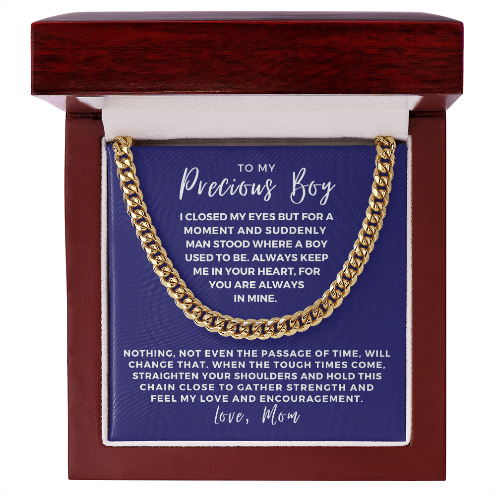 Gift for Adult Son From Mom | In Your Heart Cuban Link Chain 0596T6