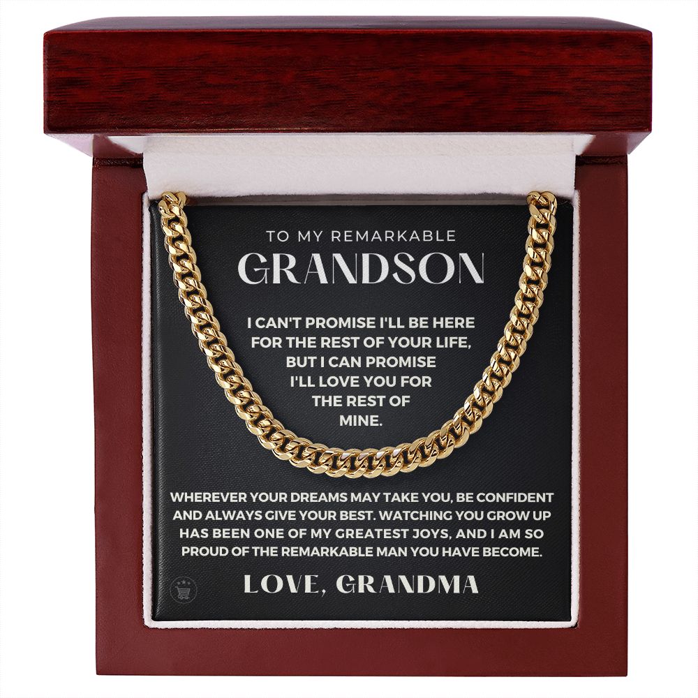 Grandson Gift from Grandma | So Proud Cuban Link Chain 0615T4