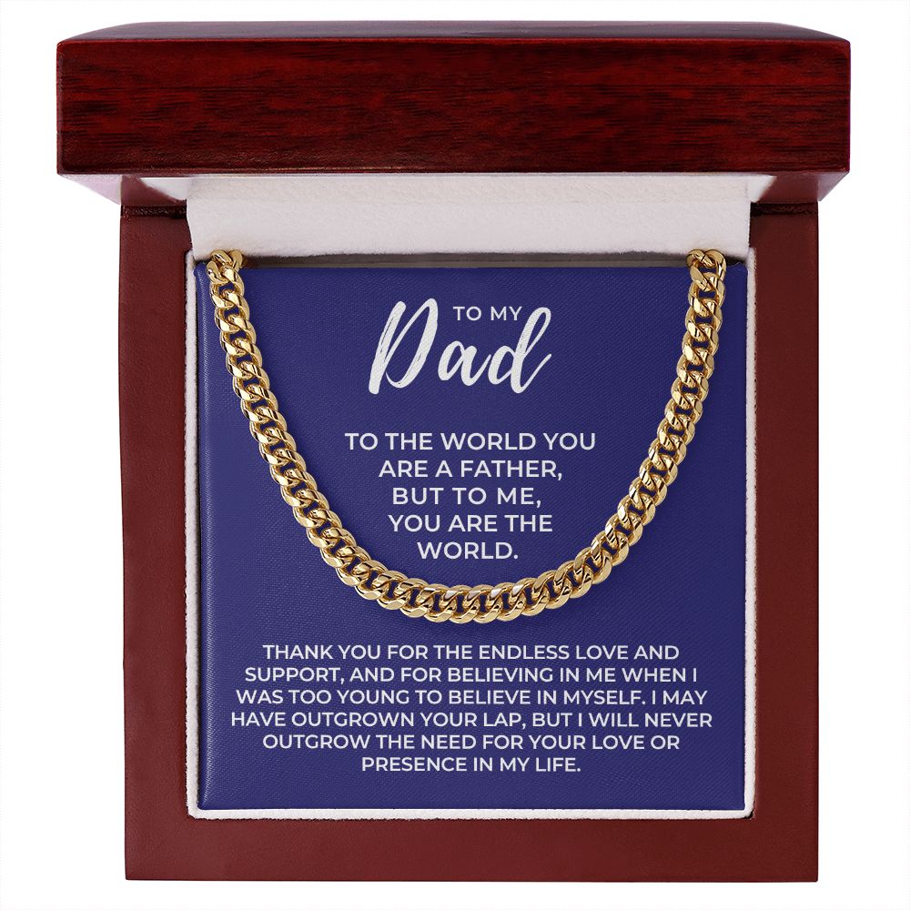 Gift For Dad | My World Cuban Link Chain 0664T5