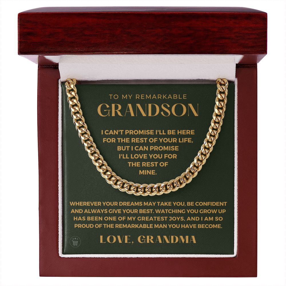 Grandson Gift from Grandma | So Proud Cuban Link Chain 0615T13