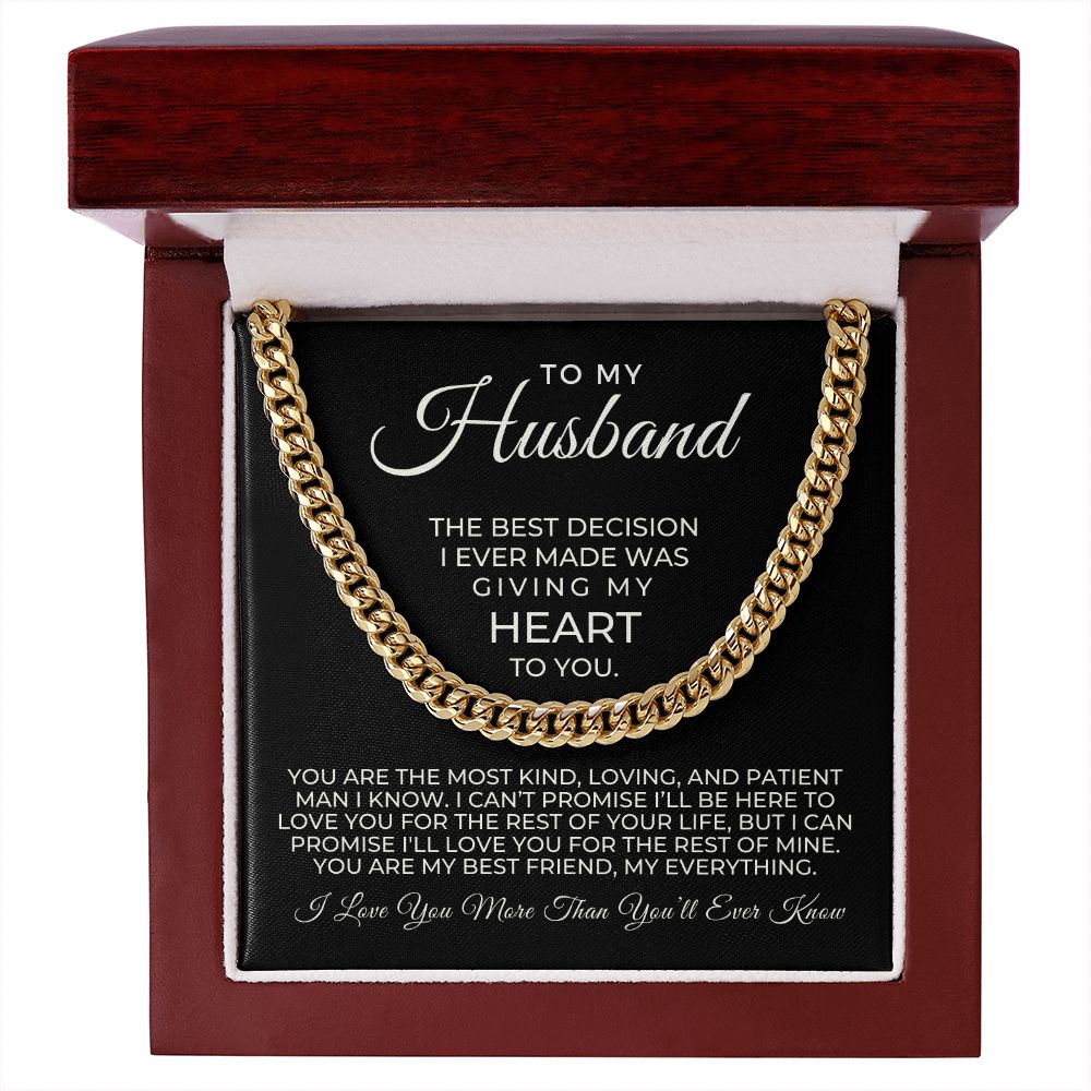Gift For Husband | Promise Cuban Link Chain 0692T6