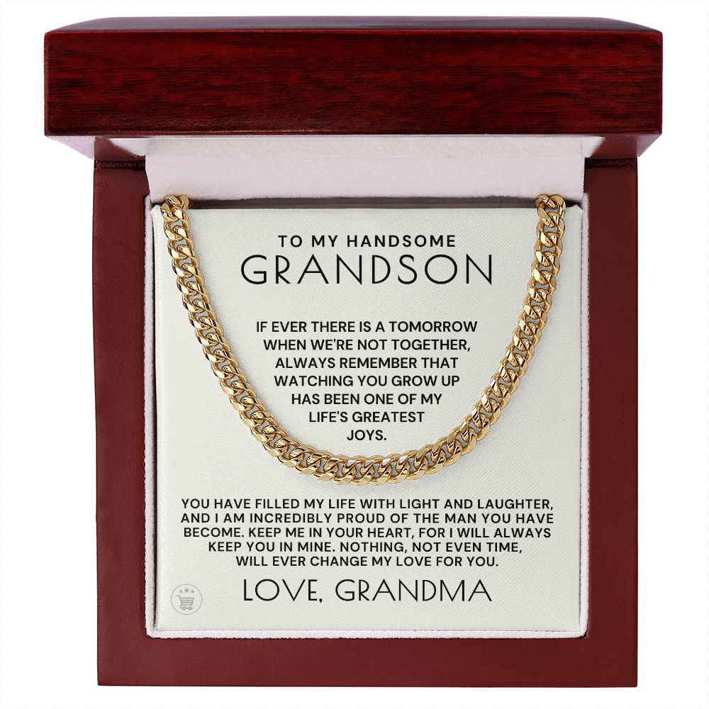 Grandson Gift from Grandma | In Your Heart Cuban Link Chain 0617T3