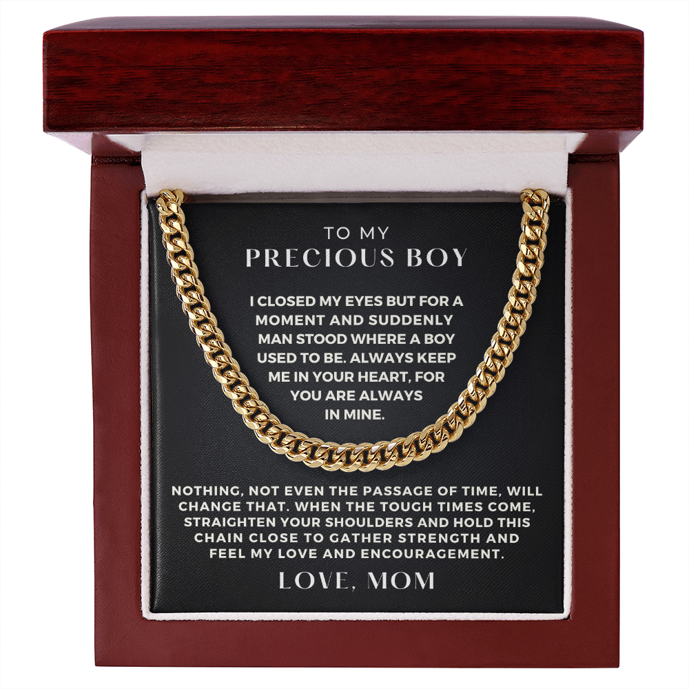 Gift for Adult Son From Mom | In Your Heart Cuban Link Chain 0596T4