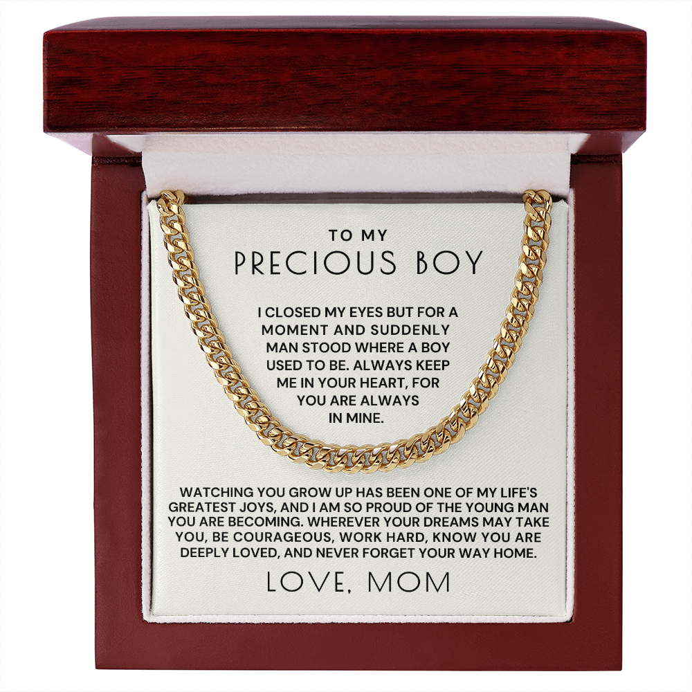 Gift for Adult Son From Mom | Your Way Home Cuban Link Chain 0597T16