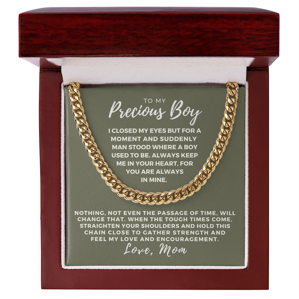 Gift for Adult Son From Mom | In Your Heart Cuban Link Chain 0596T8