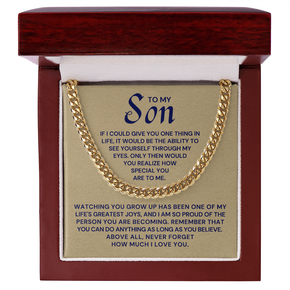Gift for Adult Son From Mom | Special Cuban Link Chain 0593T9