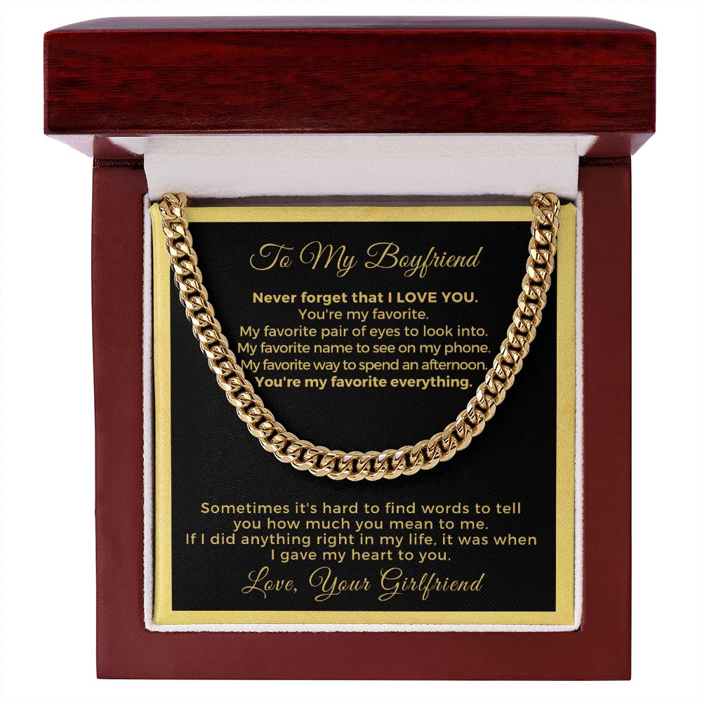 Gift For Boyfriend | My Heart Cuban Link Necklace 0775T7C