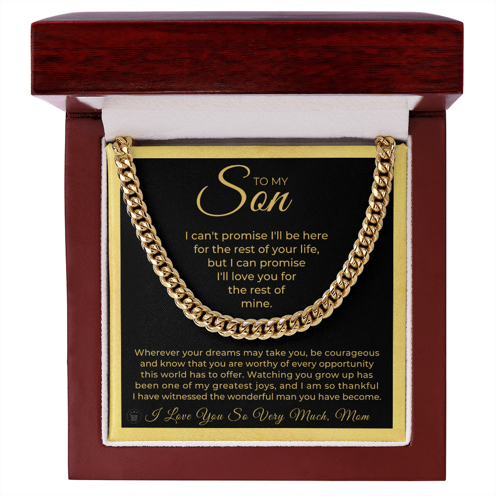 Gift for Adult Son From Mom | Greatest Joys Cuban Link Chain 0595T12