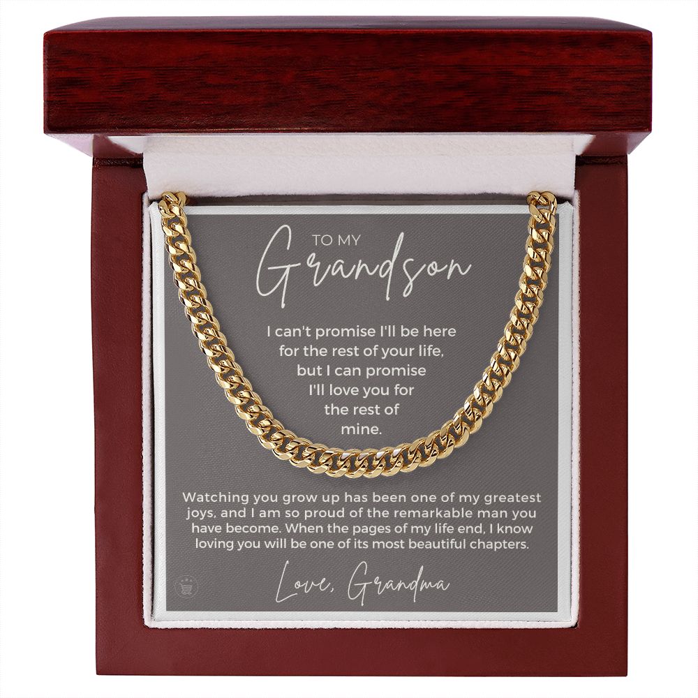 Grandson Gift from Grandma | Greatest Joys Cuban Link Chain 0616T12