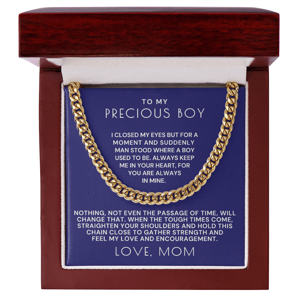 Gift for Adult Son From Mom | In Your Heart Cuban Link Chain 0596T15