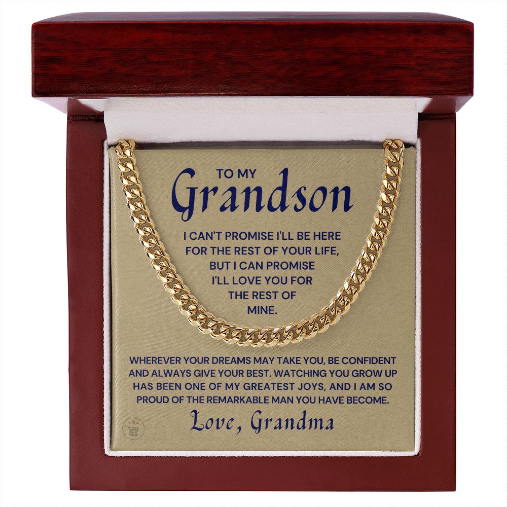 Grandson Gift from Grandma | So Proud Cuban Link Chain 0615T9