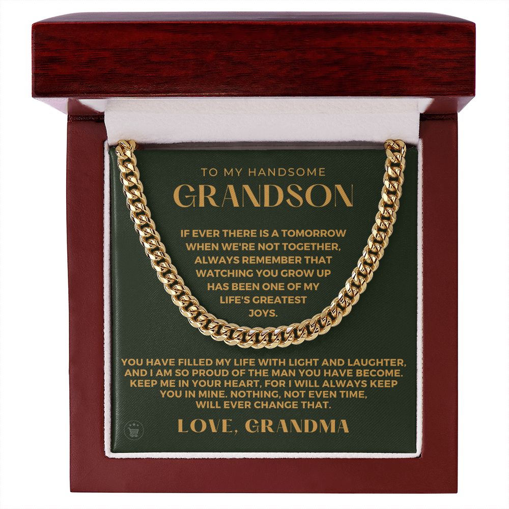 Grandson Gift from Grandma | In Your Heart Cuban Link Chain 0618T13