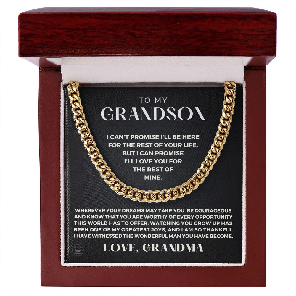 Grandson Gift from Grandma | Greatest Joys Cuban Link Chain 0603T4