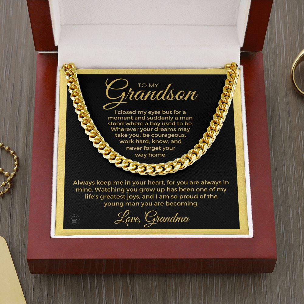 Grandson Gift from Grandma | Your Way Home Cuban Link Chain 0613T11