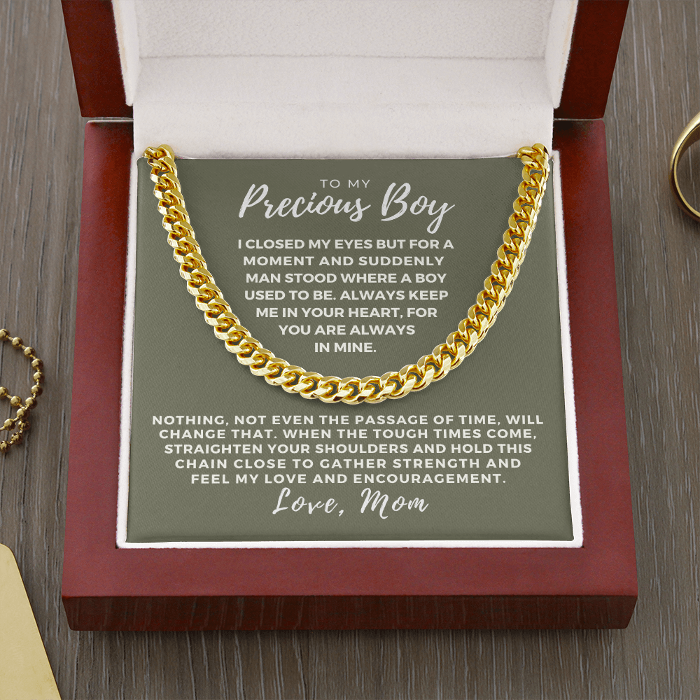 Gift for Adult Son From Mom | In Your Heart Cuban Link Chain 0596T8