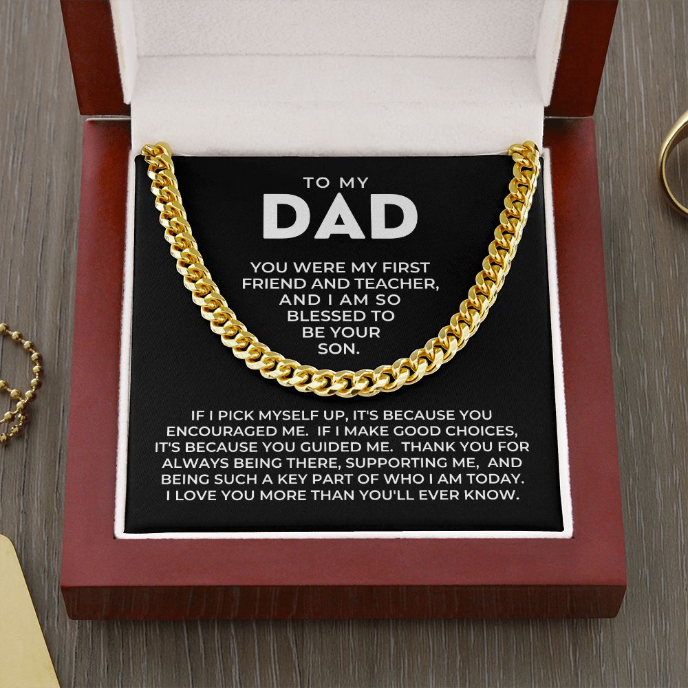 Gift For Dad From Son | Because Of You Cuban Link Chain 0330T2