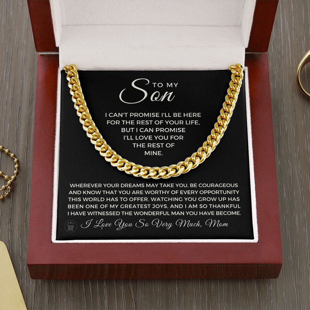 Gift for Adult Son From Mom | Greatest Joys Cuban Link Chain 0595T18