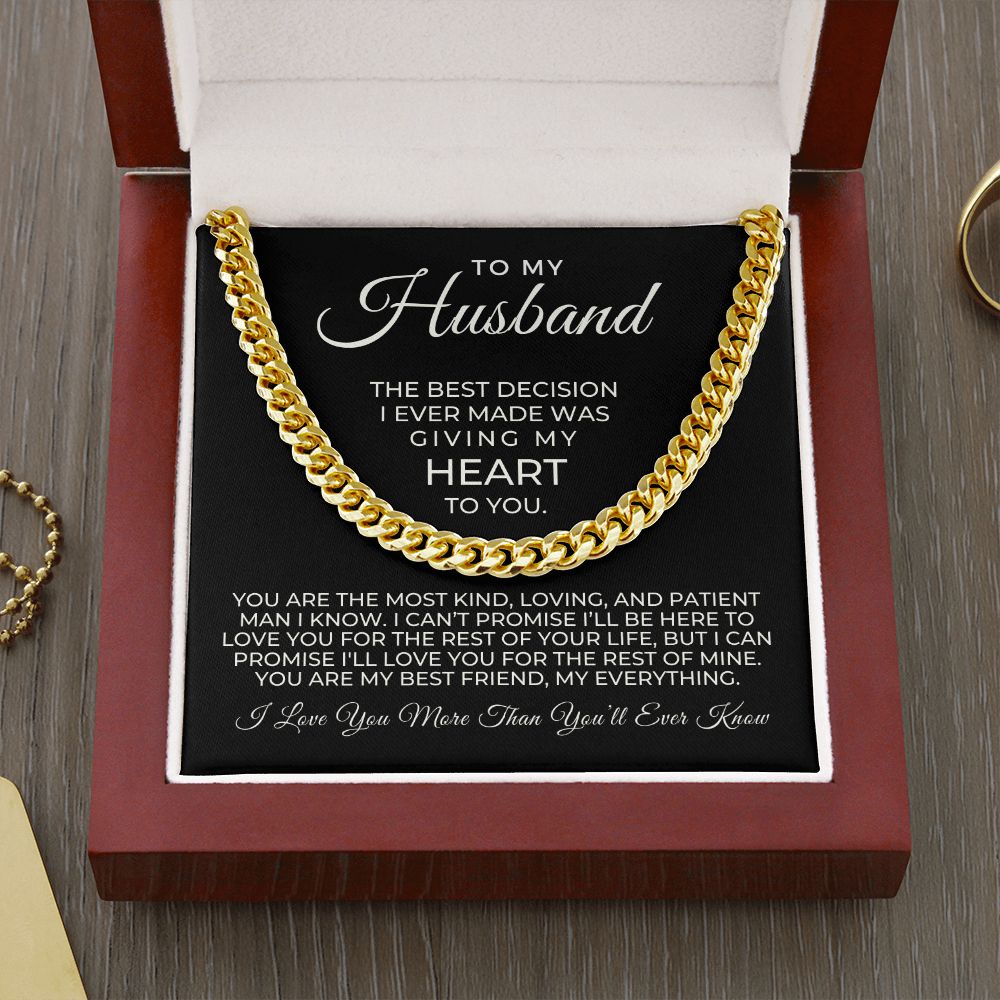 Gift For Husband | Promise Cuban Link Chain 0692T6